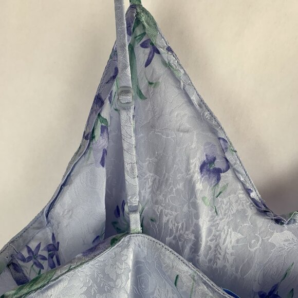 August Silk Womens Vintage Y2K Slip Dress Sz Medium Blue Floral Cottagecore Boho - Picture 14 of 14